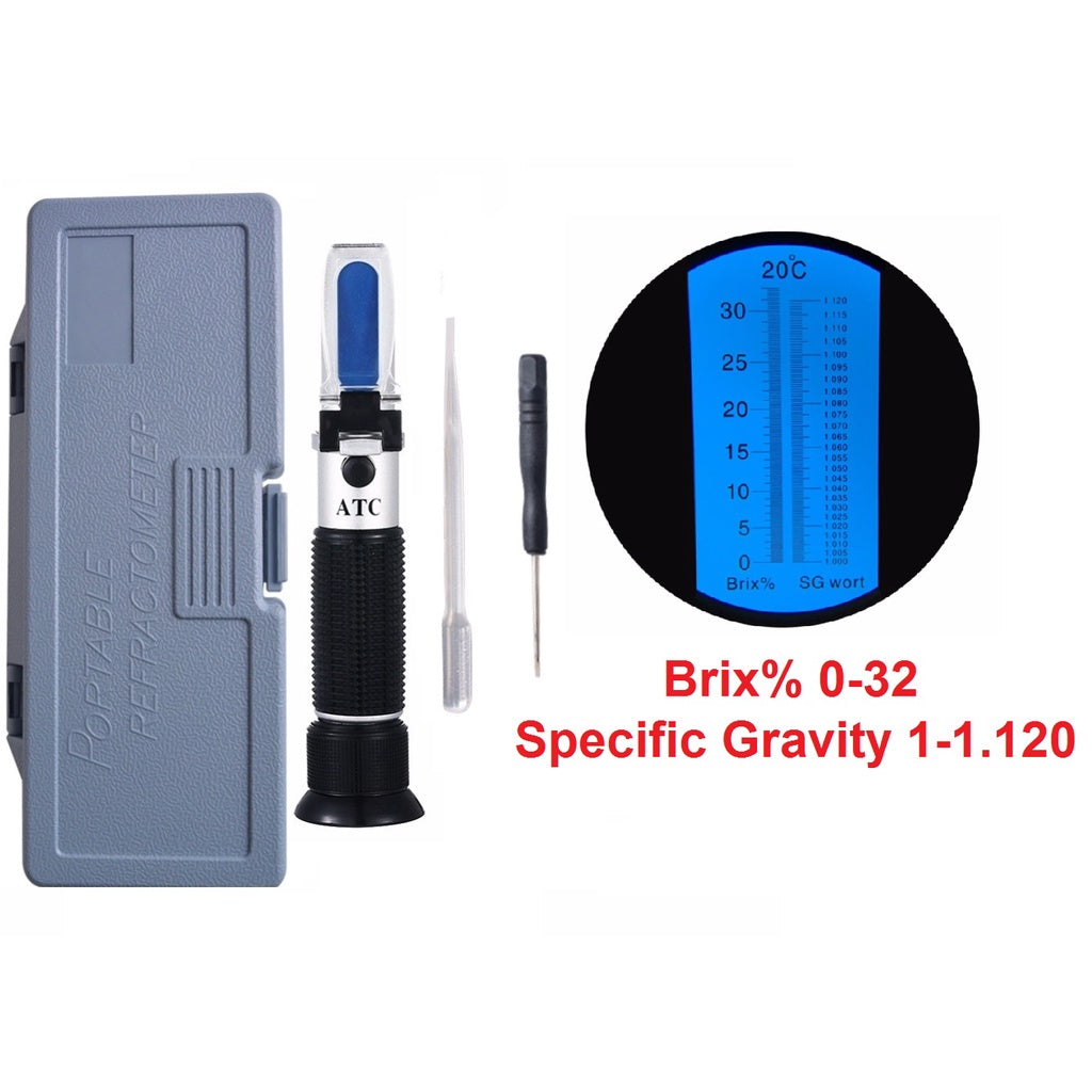 Eagletech BRIX 0-32 ATC Hand Held Refractometer 0~32% Brix 1.000- 1.130 Beer Wort Specific Gravity
