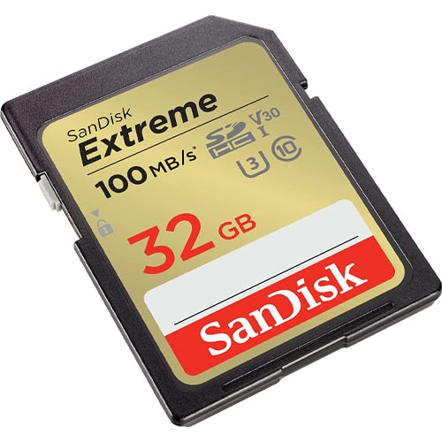 SanDisk Extreme SD Card 32GB UHS-I SDHC Class 10 with 100mb/s Read Speed | Model - SDSDXVT-032G-GNCIN