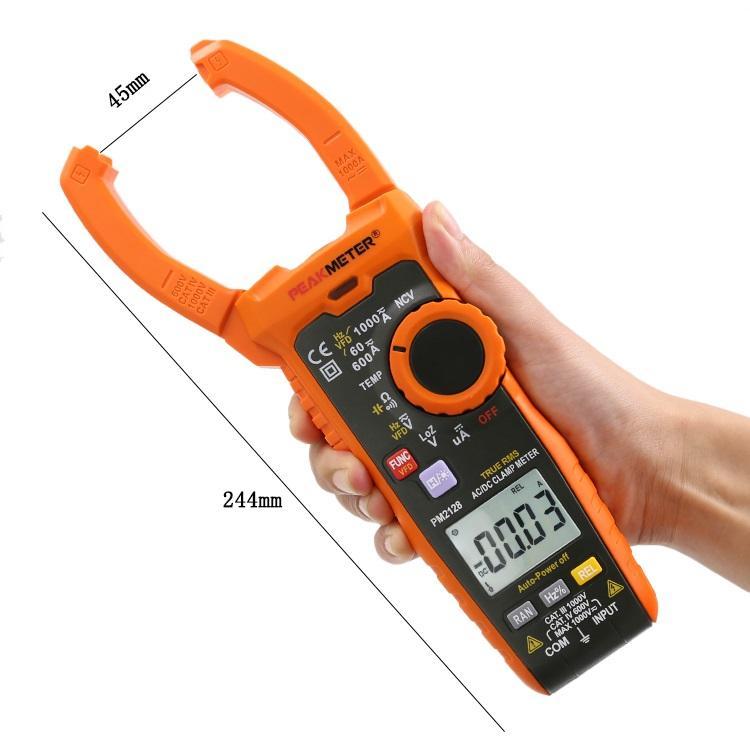 Peakmeter PM2128 Digital AC / DC Clamp Meter 1000V Multimeter