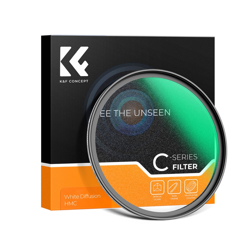 K&F Concept Nano-C Series White Mist Effect Diffusion Lens Filter with Multi-Coated Optical Glass and Ultra-Thin Aluminum Metal Frame for Mirrorless and DSLR Camera Photography - 49mm, 52mm, 55mm, 58mm, 62mm, 67mm, 72mm, 77mm, 82mm