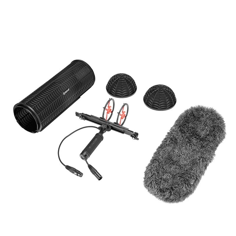 Boya BY-WS1000 Microphone Windshield and Suspension System with XLR Inputs Shockmount for Shotgun Microphone