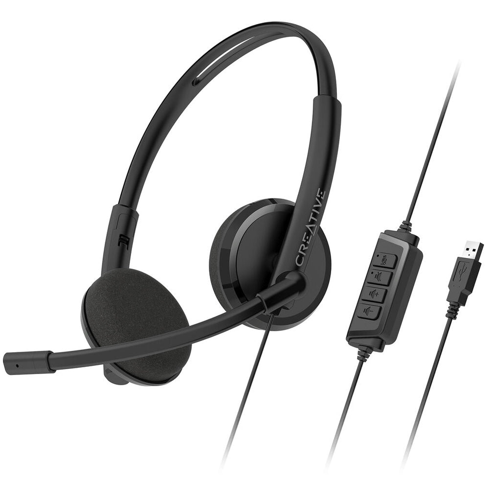 Creative HS-220 V2 USB Digital Audio Wired Headset w/ Condenser Microphone for PC & Laptop Computer