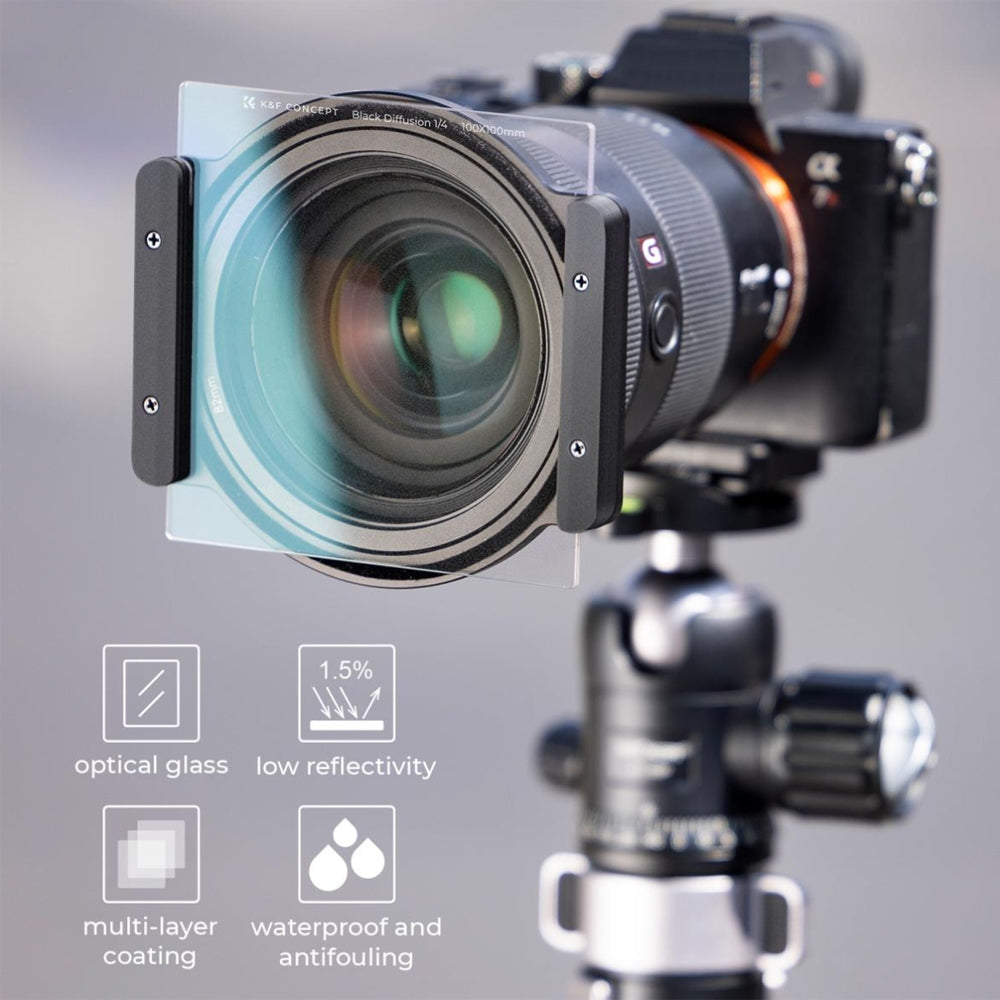 K&F Concept Nano-X Series 100x100mm Square Black Mist Effect Diffusion Lens Filter with Multi-Coated Optical Glass and Leather Carrying Case for Mirrorless and DSLR Camera Photography