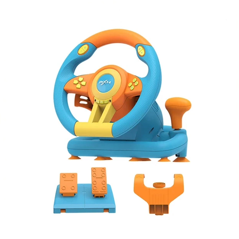 PXN V3II / V3 Pro Racing Wheel 180 Degree Multi Platform USB Car Simulator V3Pro Race Steering Wheel and Pedals Set Kit for PS3, PS4, Xbox One, Xbox Series X/S, Nintendo Switch | Black, Orange, Powder Blue, Orange Blue, Yellow Black