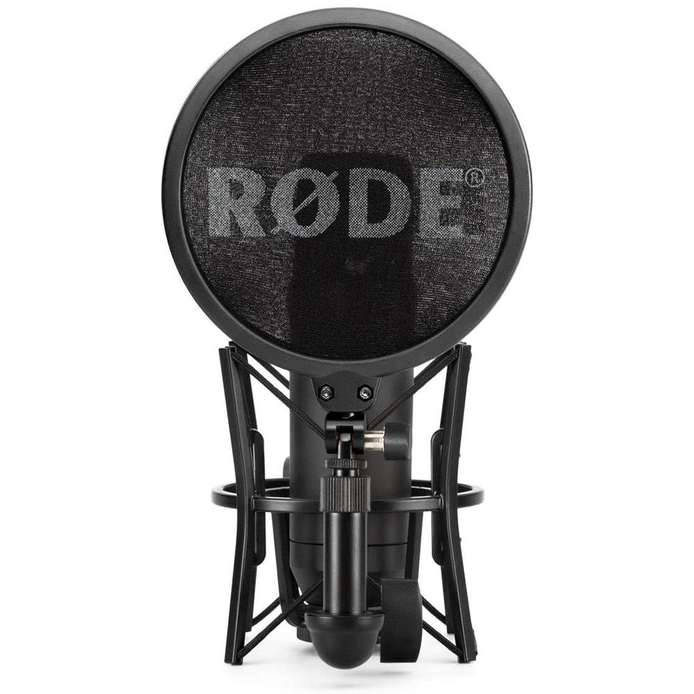 RODE NT1 Large-Diaphragm Condenser Microphone with SM6 Shock Mount, Pop Filter & Dust Cover Mic Kit | Cardioid Polar Pattern | Ultra-Low Noise | Wide Dymic Range | for Vocals, Instrument Recording & Live Stage Performance