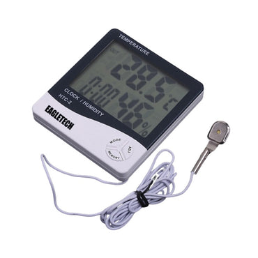 Eagletech HTC-2 Digital LCD Temperature Humidity Meter Clock Hygrometer Thermometer Indoor and Outdoor