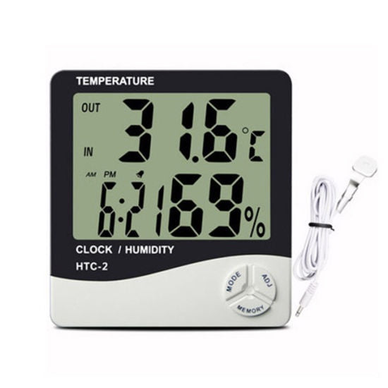 Eagletech HTC-2 Digital LCD Temperature Humidity Meter Clock Hygrometer Thermometer Indoor and Outdoor
