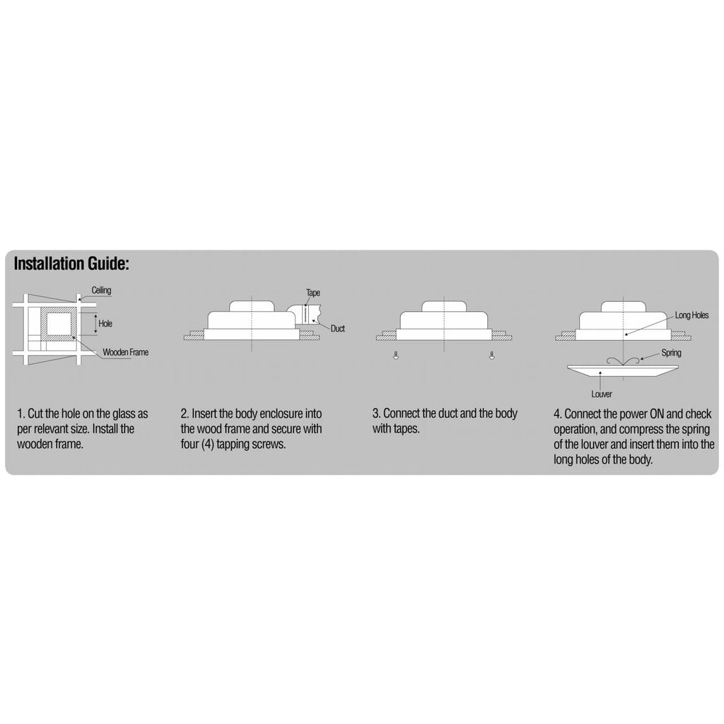OMNI 8" / 10" / 12" inches Ceiling Mounted Exhaust Fan 26W / 30W / 38W 220V with Anti-Vibration Mounting, Equipped with Thermal Fuse, Self-lubricating Motor, Reduced Noise | XFC-300 XFC-250