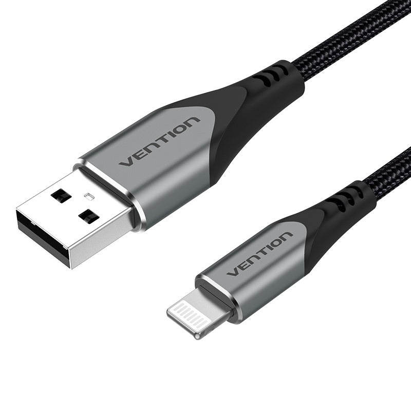 Vention USB 2.0 to Lightning Port Charging and Data Cable for Apple Phones and Tablets (Aluminum, Red, Purple) (0.5M, 1M, 1.5M, 2M) | LAB
