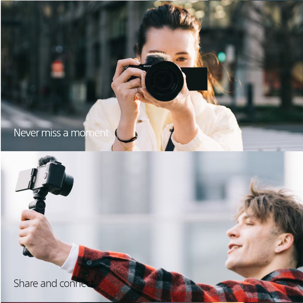 Sony ZV-E10 Mirrorless Digital Camera Body and Kit with E-Mount 16-50mm Lens, APS-C Sensor, UHD 4K30p & Full HF 120p Video, 425-Point Fast Hybrid AF, BOINZ XR, Touch Screen Display- Black & White