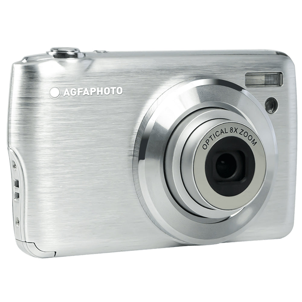 AGFAPHOTO Realishot (DC8200) 21MP Digital Camera with CMOS Sensor, FHD 1080p Video Capture, 8x Optical Zoom, 2.7" TFT Screen Display, Max 32GB Memory Storage Support for Photography Videography | Black, Blue, Pink, Purple, Red, Gray/Silver