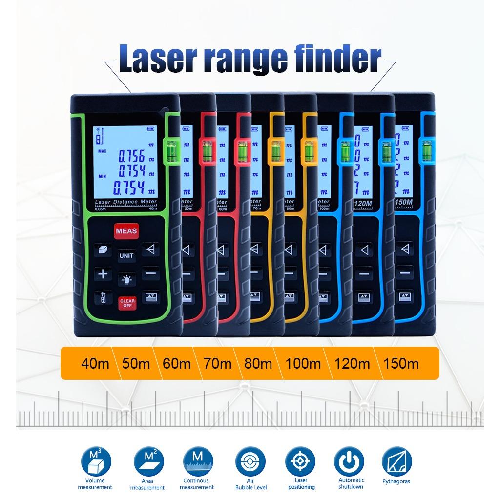 SNDWAY SW-E100 Laser Distance Meter 100M Rangefinder Measure Device Ruler Tool