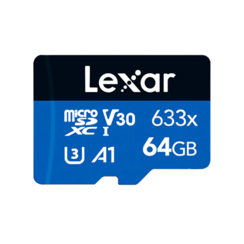 Lexar 64GB High Performance 633x Blue Series MicroSDXC UHS-I Class 10 Memory Card