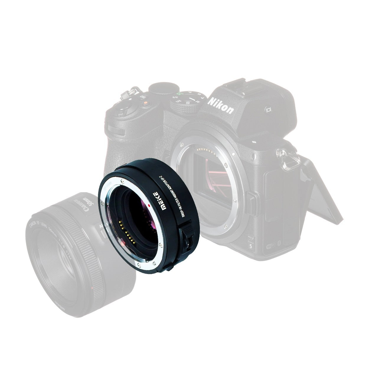 Meike MK-EFTZ-C VND Drop-in Filter Auto Focus Mount Adapter for Canon EF/EF-S Lens to Nikon Z Series Cameras with Variable ND Filter and UV Filter Z5 / Z6 / Z7 / Z50 / Z6II / Z7II Mirrorless Camera