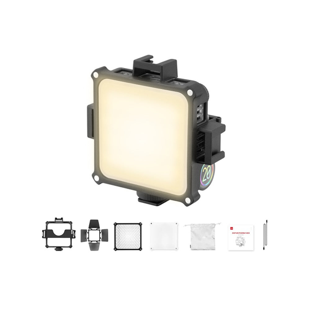 Zhiyun Fiveray M20C 20W RGB Pocket LED Fill Light Kit with 4500mAh Bui – JG  Superstore