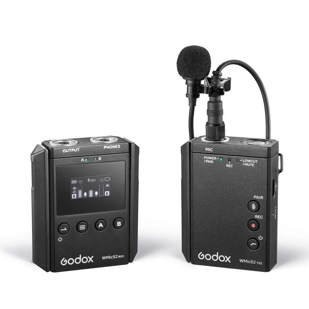 Godox WMicS1 Kit 1 Wireless Omni Lavalier Microphone 514 to 596 MHz Mic for Mirrorless/DSLR Cameras, Audio Mixers