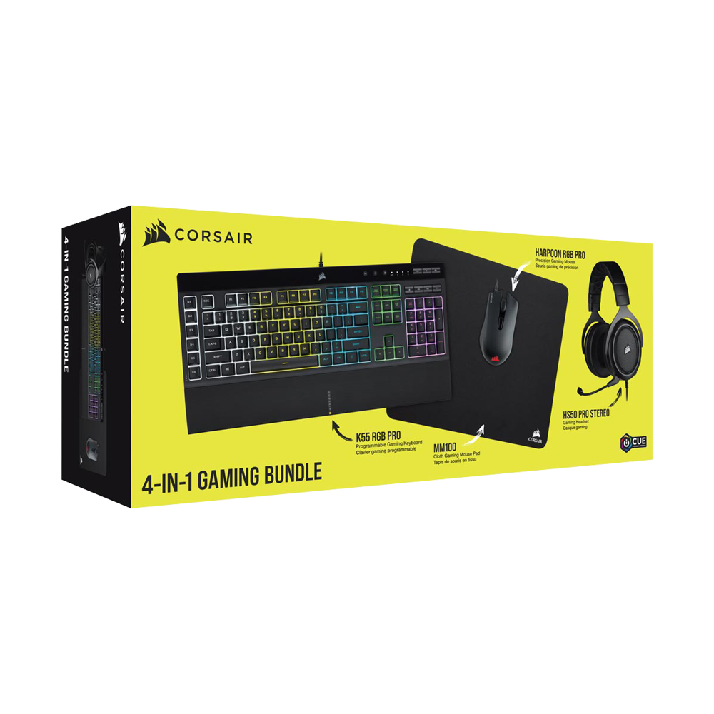 CORSAIR 4-in-1 Gaming with K55 RGB Pro Keyboard and Harpoon Pro – JG