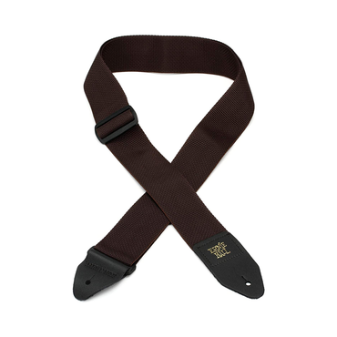 Ernie Ball 41" x 72" PolyPro Guitar Strap Series with Durable Premium Leather Ends for Acoustic and Electric Guitars (Brown) | 4502
