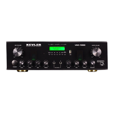 KEVLER VAC-1000 Vacuum Tube Pre-Amplifier with 3 Line + Optical & Coaxial Inputs, Built-in Feedback Suppressor for Mic Priority Master Controls, 3 Mic Inputs, USB and Bluetooth Connectivity