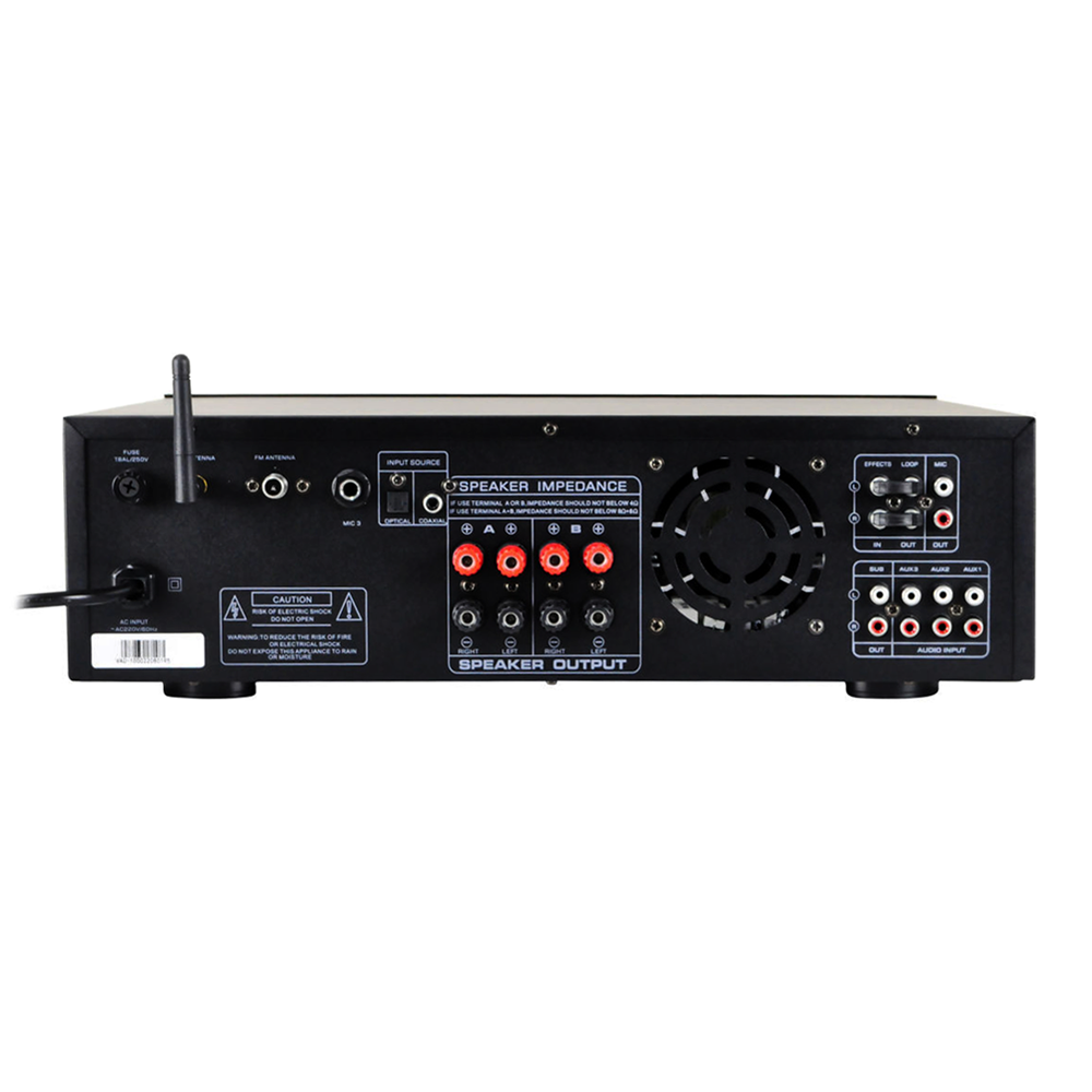 KEVLER VAC-1000 Vacuum Tube Pre-Amplifier with 3 Line + Optical & Coaxial Inputs, Built-in Feedback Suppressor for Mic Priority Master Controls, 3 Mic Inputs, USB and Bluetooth Connectivity