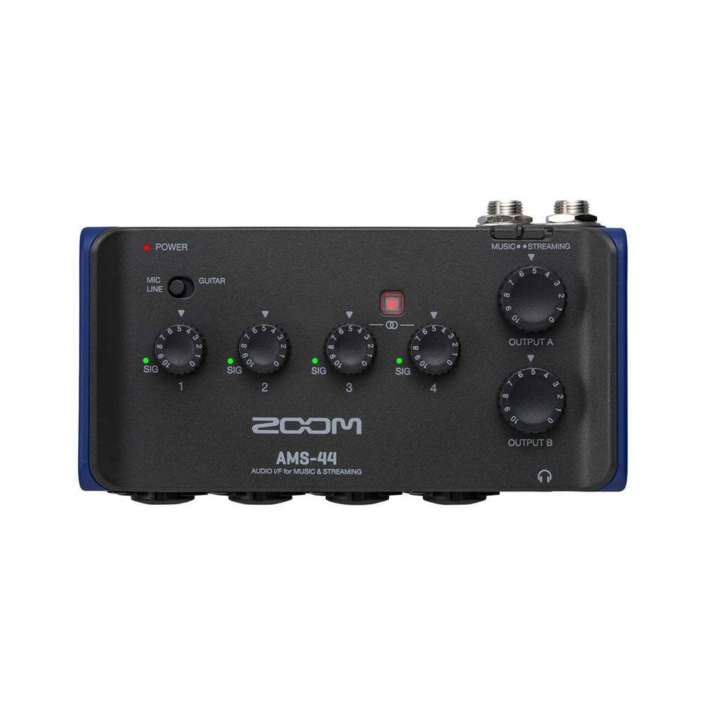 Zoom AMS-24 / AMS-44 Portable 4-Channel USB Audio Interface with XLR/TRS Combo Input Jack, Switchable Inputs, Stereo Link, 3.5mm Headphone Outputs, USB-C Interface and AA Battery Operation for Musicians AMS 24 AMS 44