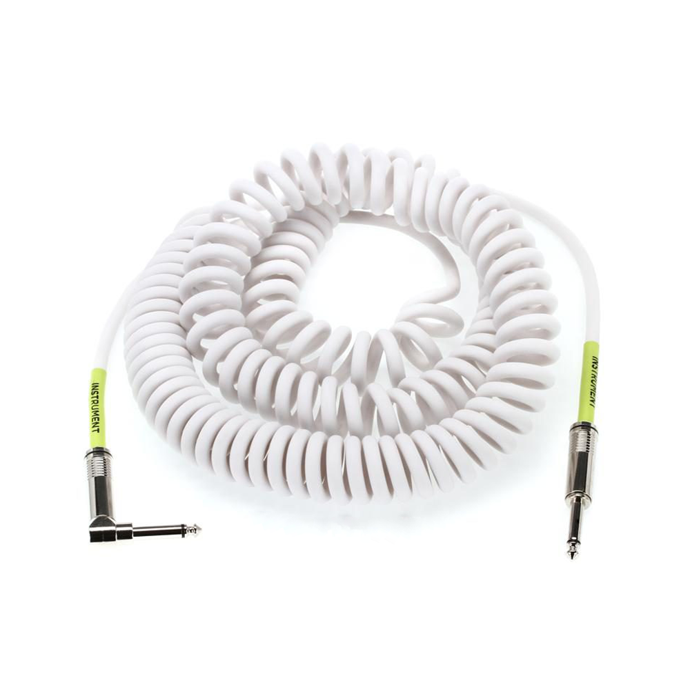 Ernie Ball 30ft Coiled Instrument Cable Male to Male with Dual Conductivity for Electric Guitars and Live Performances | 6045