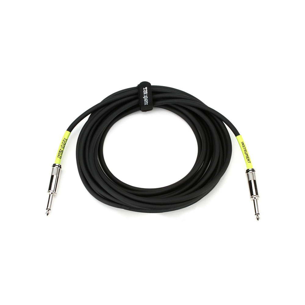 Ernie Ball Classic 20ft Instrument Cable 1/4 TS Straight Male to Male with Dual Conductivity for Electric Guitars and Live Performances | 6046