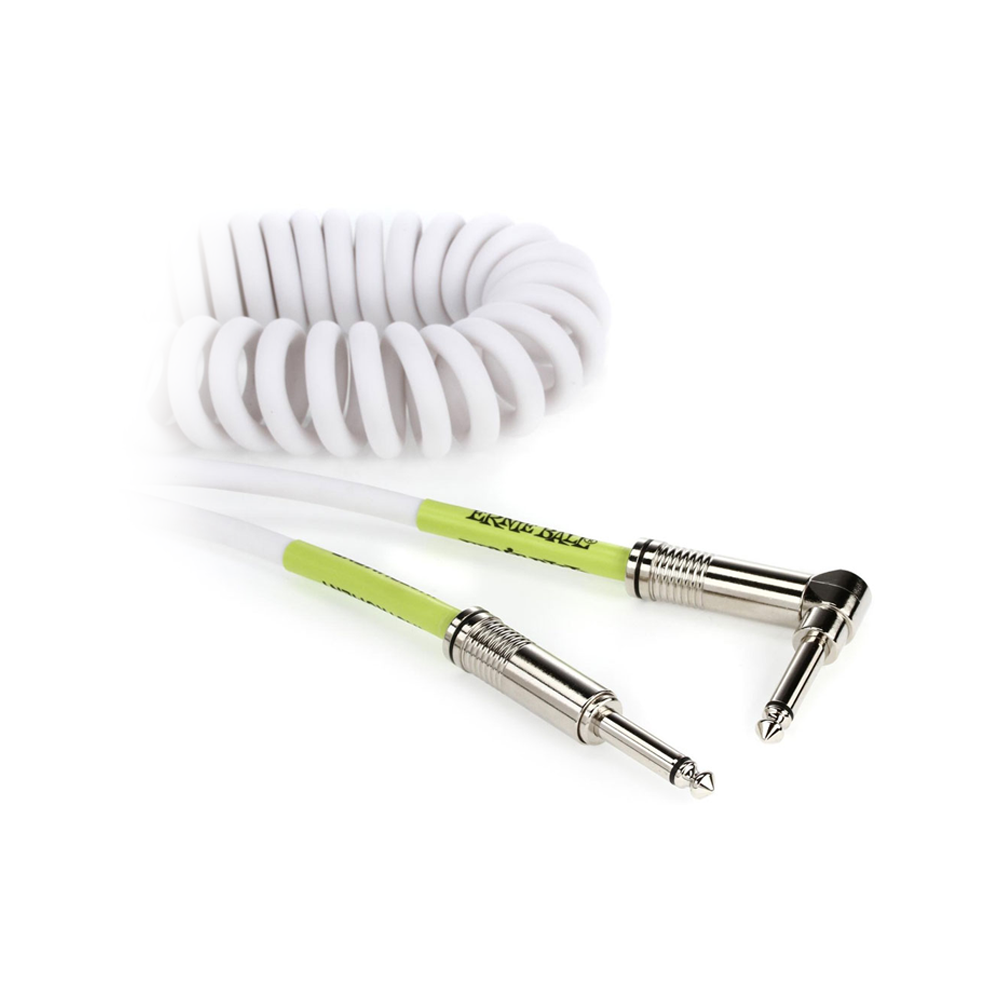 Ernie Ball 30ft Coiled Instrument Cable Male to Male with Dual Conductivity for Electric Guitars and Live Performances | 6045