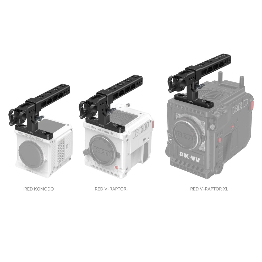SmallRig Dedicated Top Handle Grip for RED Komodo / V-Raptor / V-Raptor XL Professional Video Cameras with 1/4"-20" Threaded Holes and Shoe Mounts for Various Accessories | 4062