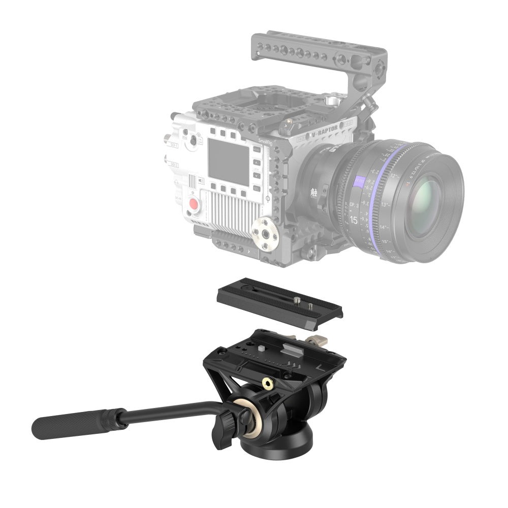 SmallRig DH-01 360 Degree Fluid Head with Plate, Flat Base Quick Release Function and 5kg Payload for Tripods, DSLR, Mirrorless and Video Cameras | 3985