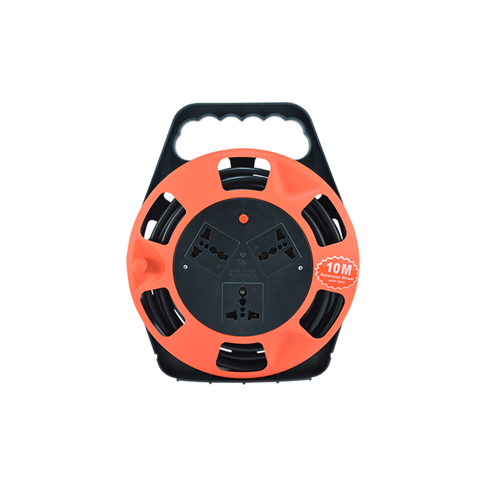 OMNI Heavy Duty Extension Wheel - 10m, 15m 2500W 10A 220V with 3 Gang Universal Outlets, Overheating Protection, Power Safety Breaker, Rapid Flame Retardant for Industrial Equipment |  WEW-10M-U WEW-15M-U