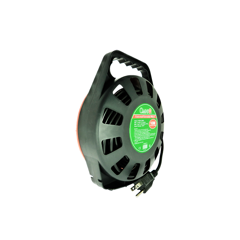 OMNI Heavy Duty Extension Wheel - 10m, 15m 2500W 10A 220V with 3 Gang Universal Outlets, Overheating Protection, Power Safety Breaker, Rapid Flame Retardant for Industrial Equipment |  WEW-10M-U WEW-15M-U