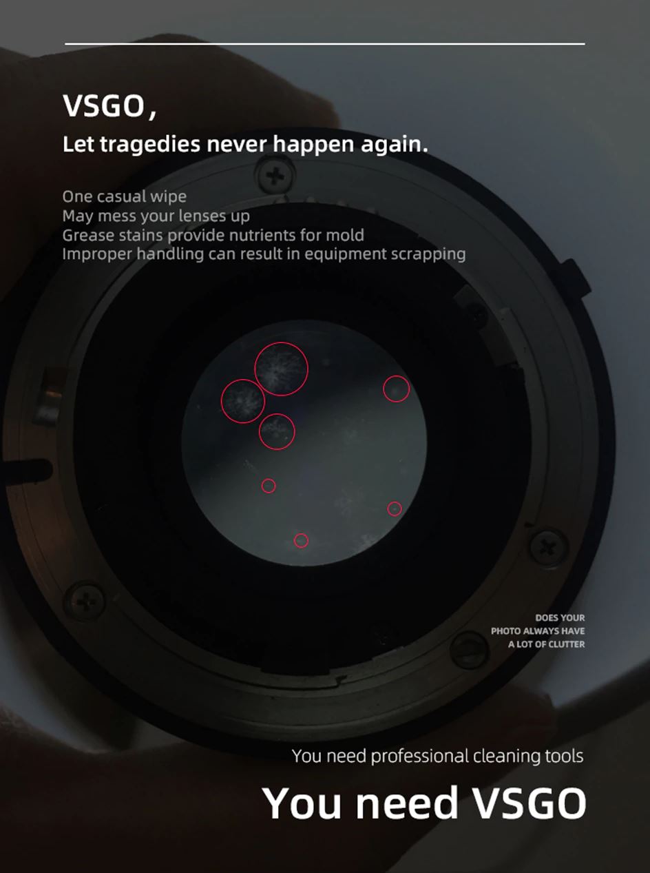 VSGO V-P03E Camera Cleaning Supplies, Magnetic Power-Switch Lens Pen for Cameras