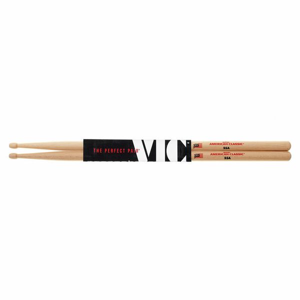 Vic Firth American Classic 55A Hickory Wood Tear Drop Tip Drumsticks (Pair) Drum Sticks for Drums and Percussion