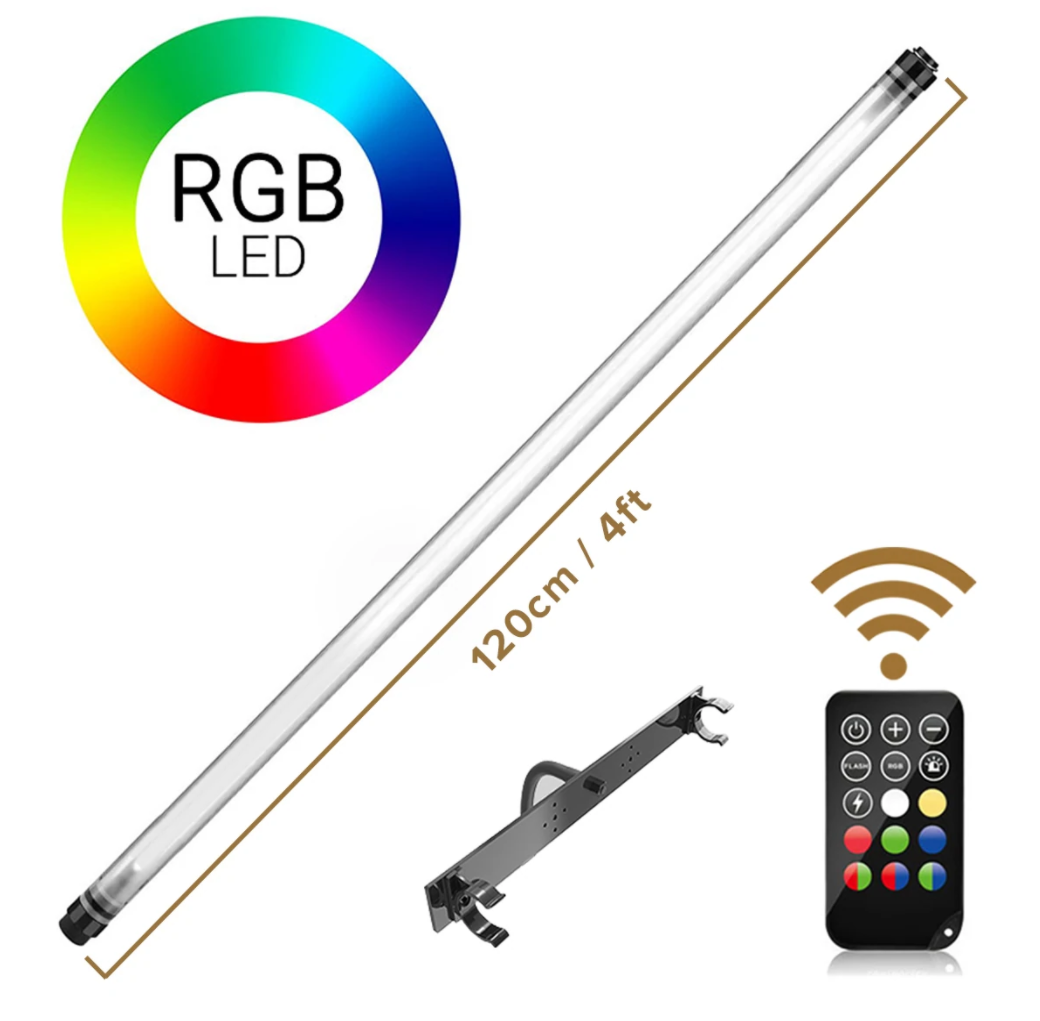 Luxceo P120 RGB Waterproof LED Light Wand 360 Degree Full Color Tube with Bluetooth App Control for Photo Video Studio