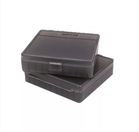 Raptor TB-45 Ammo Box Water/Dust Resistant Plastic Hard Case 100 Rounds Flip Top Snaplock IP67 Rating