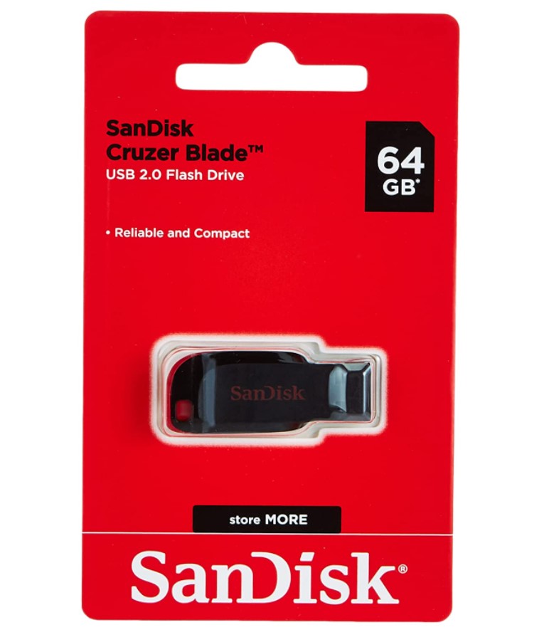 Sandisk Cruzer Blade USB 2.0 Flash Drive with Sandisk Secure Access Sofware for PC and Mac (128GB) SDCZ50-0128G-B35