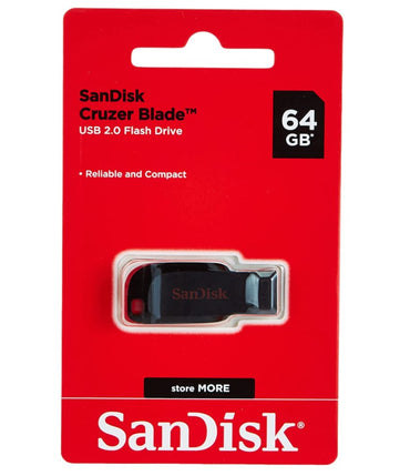 Sandisk Cruzer Blade USB 2.0 Flash Drive with Sandisk Secure Access Sofware for PC and Mac (128GB) SDCZ50-0128G-B35