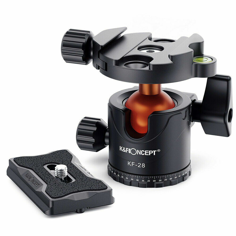 K&F Concept KF-28 Heavy Duty 360 Degree Panoramic Base Ballhead with 2 Twist Locks for Tripod Monopod DSLR Mirrorless Camera