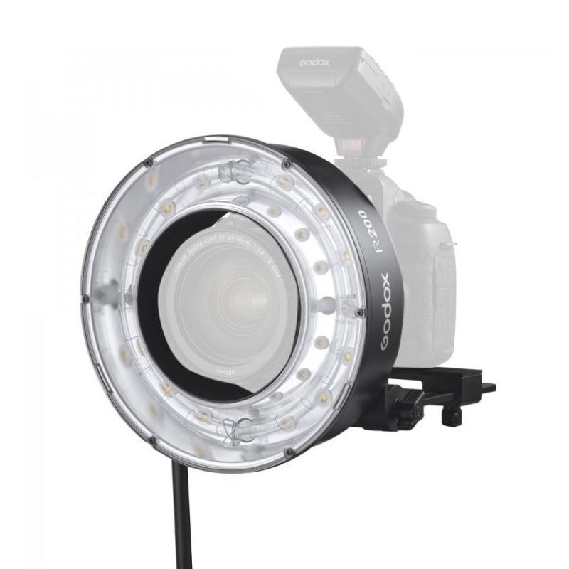 Godox R200 200W Camera Ring Flash Head Mount Kit with Foldable Camera & Umbrella Bracket, Mini Carry Bag for AD200 and AD200Pro