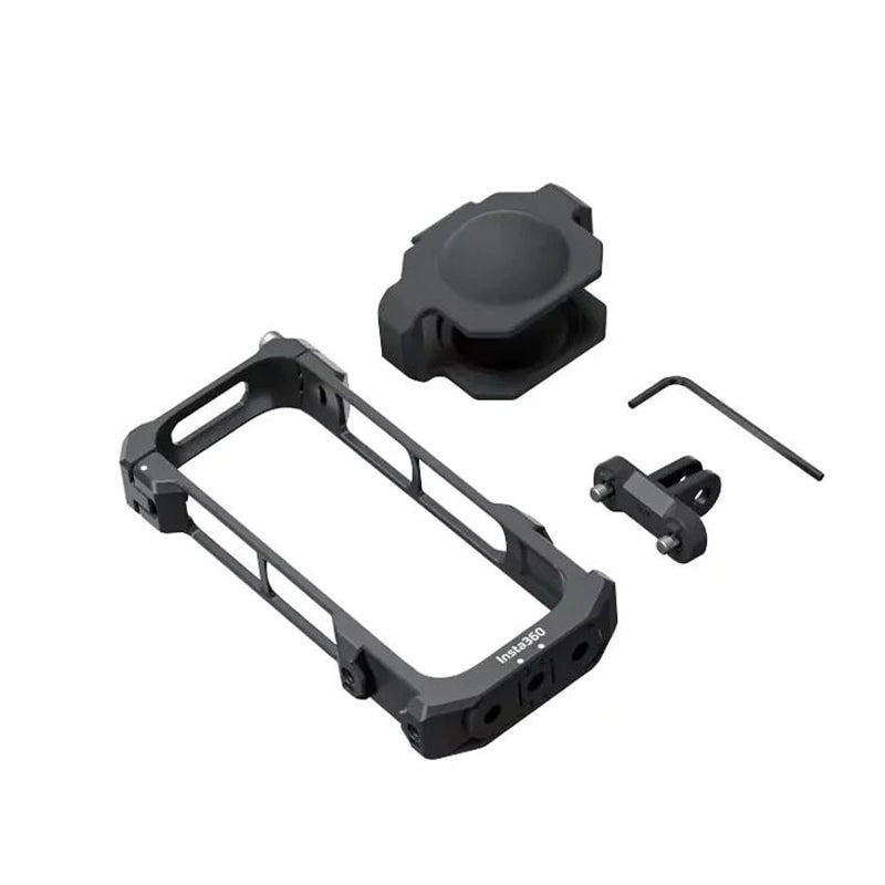 Insta360 X3 Series Utility Protective Frame with Foldout Two-Prong Vertical Mount Point and Cold Shoe Mount for Action Camera | CINSBAQ/F