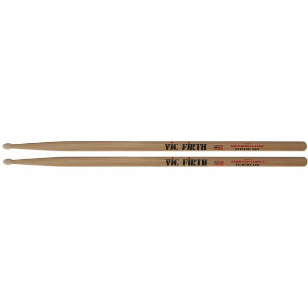Vic Firth American Classic Extreme 5A Hickory Wood Tear Drop Tip Drumsticks (Pair) Drum Sticks for Drums and Percussion (Wood, Nylon Tips)
