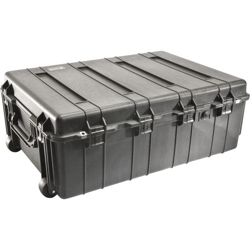 Pelican 1730 NF Protector Transport Case Watertight Crushproof Hard Casing with Wheels, Six Double Throw Latches, Steel Padlock Protectors and Automatic Pressure Release Valve (No Foam) (Black)