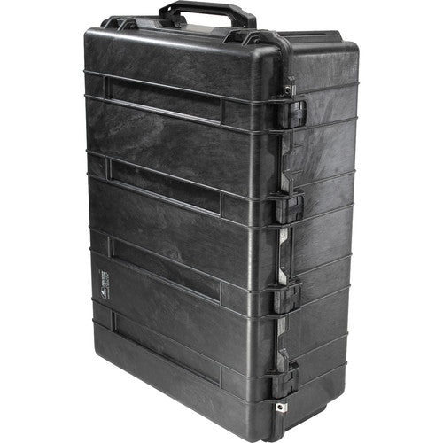 Pelican 1730 NF Protector Transport Case Watertight Crushproof Hard Casing with Wheels, Six Double Throw Latches, Steel Padlock Protectors and Automatic Pressure Release Valve (No Foam) (Black)