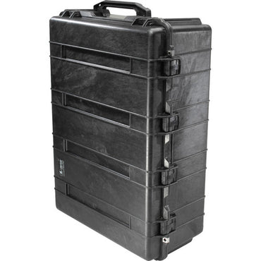 Pelican 1730 NF Protector Transport Case Watertight Crushproof Hard Casing with Wheels, Six Double Throw Latches, Steel Padlock Protectors and Automatic Pressure Release Valve (No Foam) (Black)