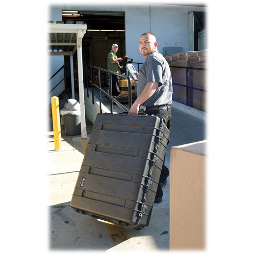 Pelican 1730 NF Protector Transport Case Watertight Crushproof Hard Casing with Wheels, Six Double Throw Latches, Steel Padlock Protectors and Automatic Pressure Release Valve (No Foam) (Black)