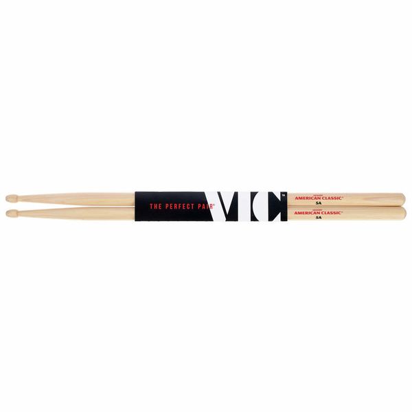 Vic Firth American Classic 5A Hickory Wood Drumsticks (Pair) Drum Sticks for Drums and Percussion (Multiple Styles Available)