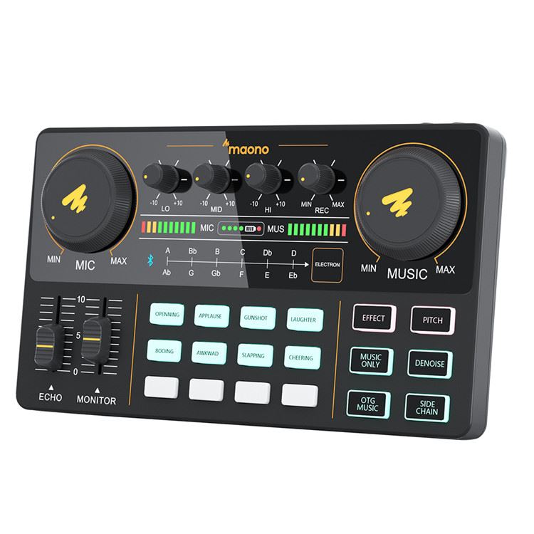 Maono Maonocaster AU-AM200 Portable All-In-One Podcast Production Studio  Audio Interface for Livestreaming Gaming Streaming KUMU (AU AM200)
