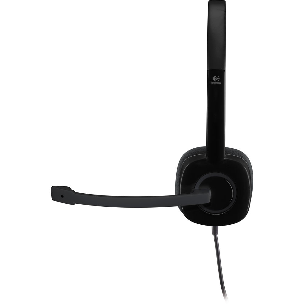Logitech H151 Stereo Adjustable Headset with Built-In Rotating 180 Degrees Microphone, In-Line Controls, Adjustable Headband and 3.5mm Audio Jack Connection