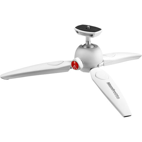 Manfrotto PIXI Evo Table Top Mini Tripod for Live Streaming, Zoom Meetings, Vlogs, Podcas (White)